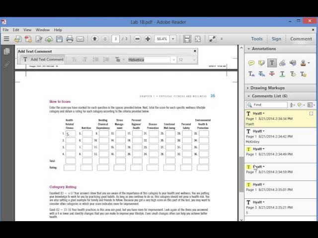 Using Adobe Reader XI free to answer Lab IB