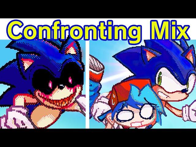 Friday Night Funkin' Confronting yourself FF MIX, Good & Bad Ending (BF Sonic & Sonic.EXE) (FNF Mod)