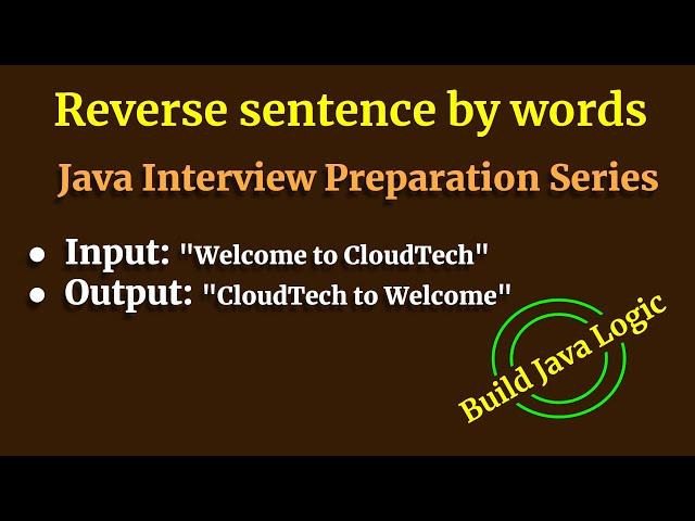 Reverse Sentence By Words - Logic Building Practice