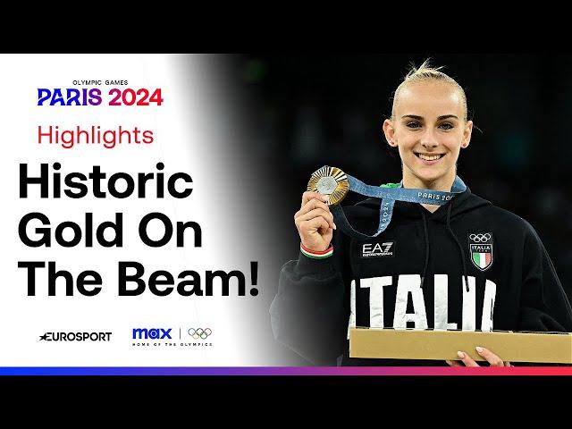 Italy's Alice D'Amato wins women's balance beam gold medal as Simone Biles FALTERS!  | #Paris2024