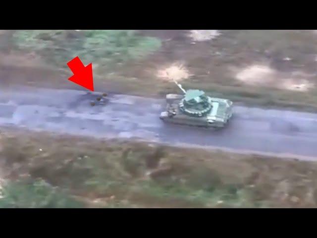 T-72B3M Tank Runs Over Mine At Max Speed