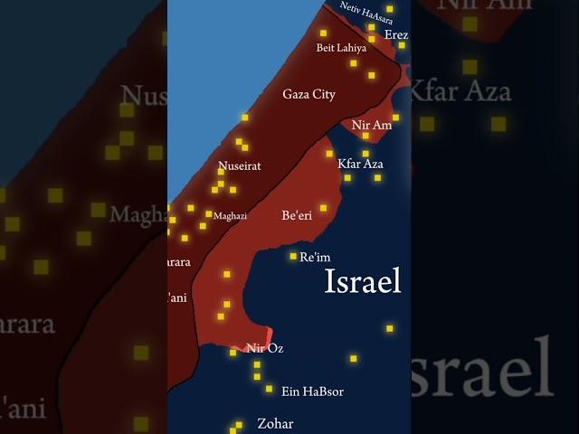 Hamas attack on Israel Mapped   #israelpalestineconflict #israel #palestine #hamasvsisrael #war