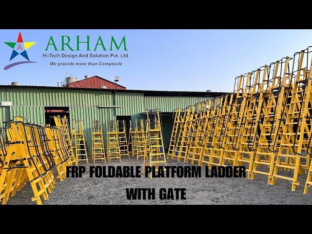 FOLDABLE PLATFORM LADDER WITH GATE | GRP | FRP | ARHAM MAKE