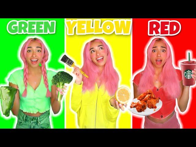 EATING ONLY ONE COLOR FOOD FOR 24 HOURS!! *food challenge*