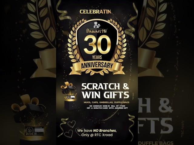  Celebrate our 30th Anniversary with us! #AnniversaryCelebration #30Anniversary #bawarchi #food