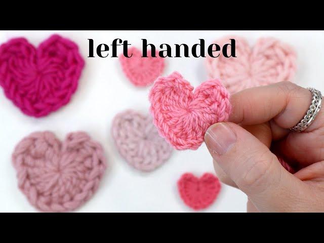 LEFT HANDED CROCHET - How to crochet a heart