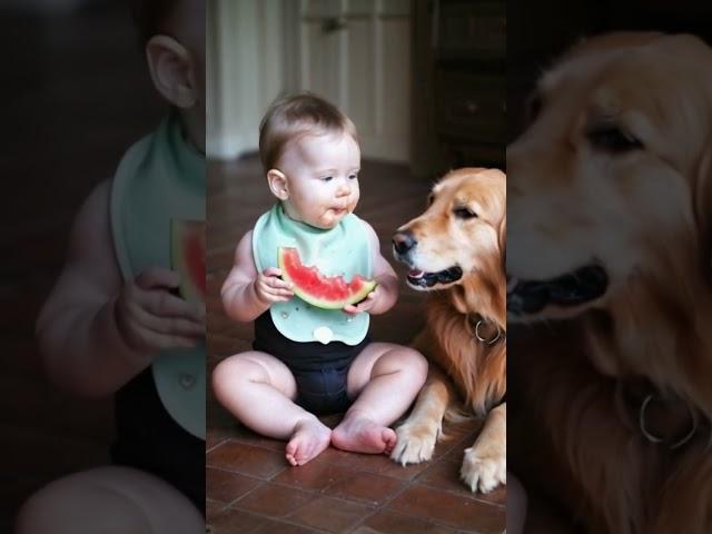 A very heartwarming scene #pets #baby #funny #cuteanimals #dog