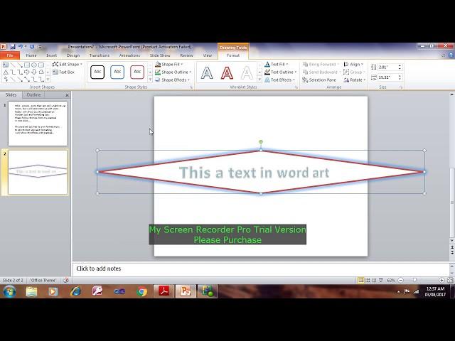 POWERPOINT WORDART,FORMATTING IN POWERPOINT