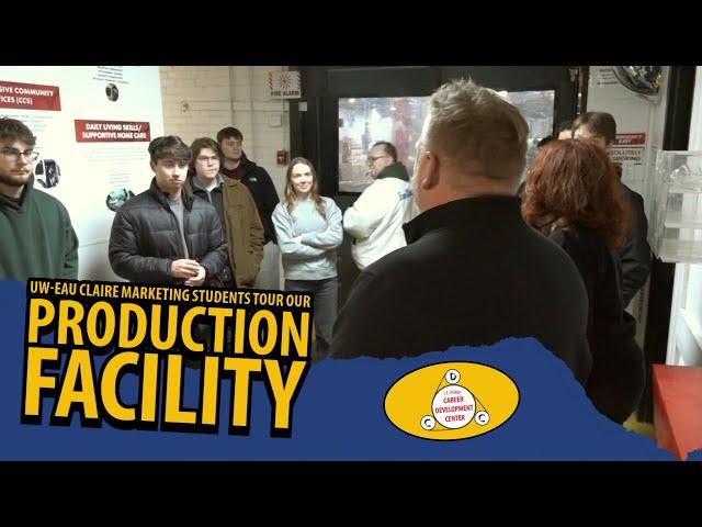Marketing students explore the many production lines of the L.E. Phillips Career Development Center