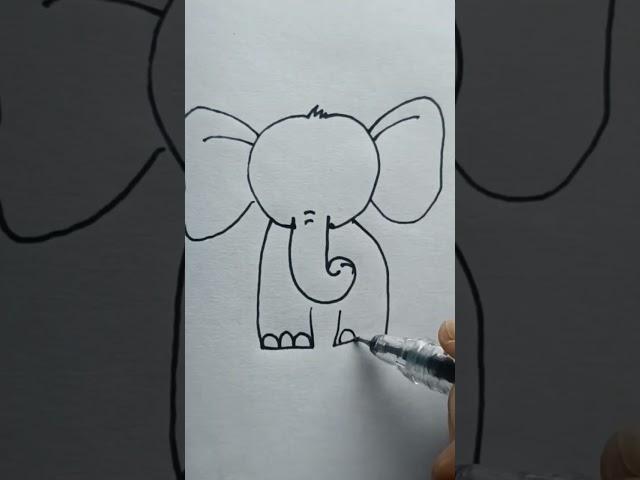 easy drawing | how to draw an elephant #easy #drawing #elephant