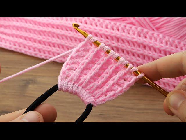 Woow...!!!! Very easy Tunisian crochet chain very stylish hair band making #crochet