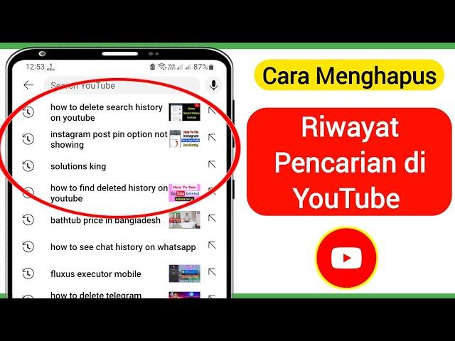 Cara Menghapus Riwayat Pencarian di Aplikasi YouTube | Hapus Riwayat Pencarian YouTube