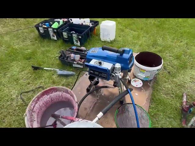 Надежный и мощный безвоздушный окрасочный аппарат BAOBA ST-800 | ВИДЕО РАБОТЫ
