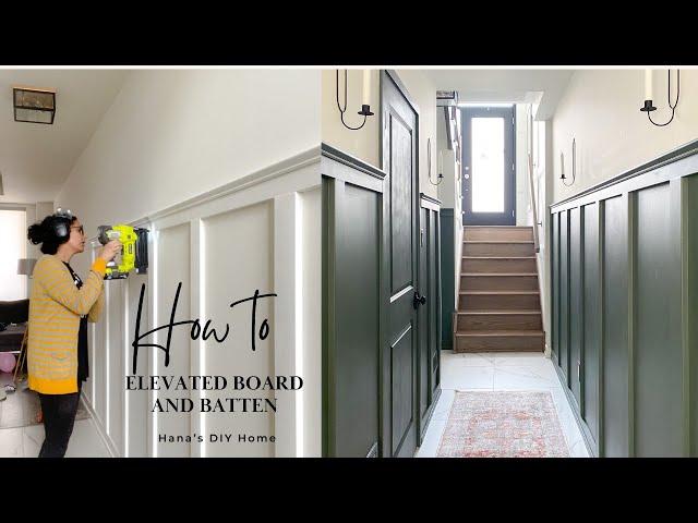 Step by Step Elevated DIY Board and Batten Tutorial | Hallway Makeover