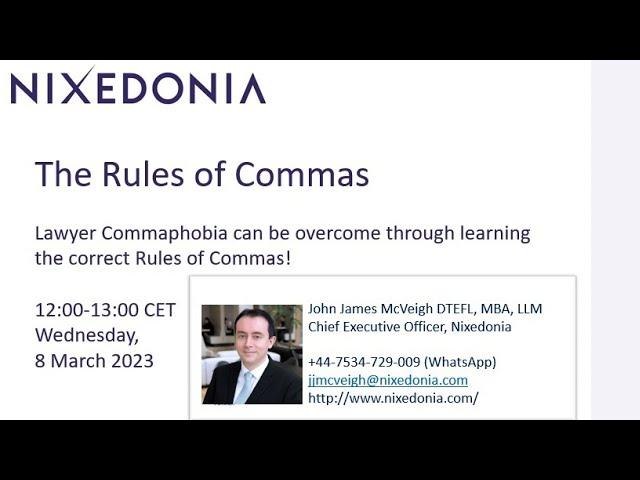 The Rules of Commas