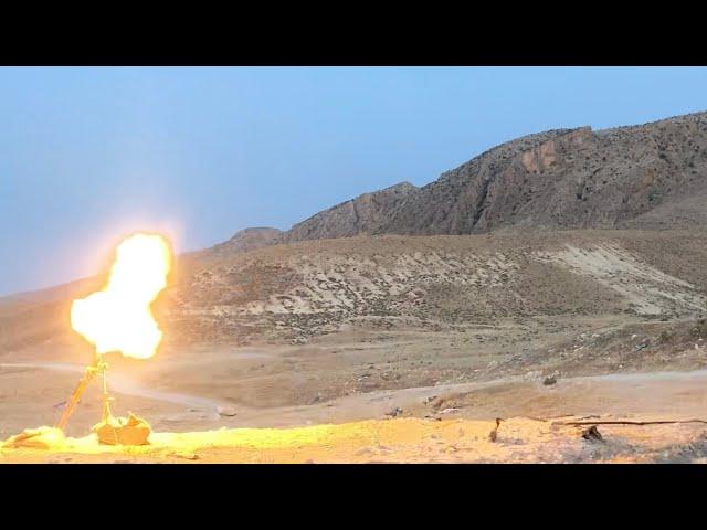 82mm mortar firing and impact on video