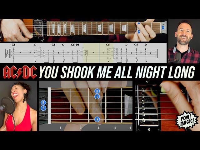 AC/DC - You Shook Me All Night Long - TAB & fretLIVE - Complete Song Guitar Lesson