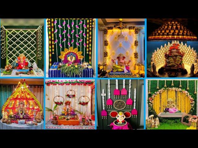 Ganpati decoration ideas 2024/decoration ideas for ganesh chaurthi/background ideas for ganpati