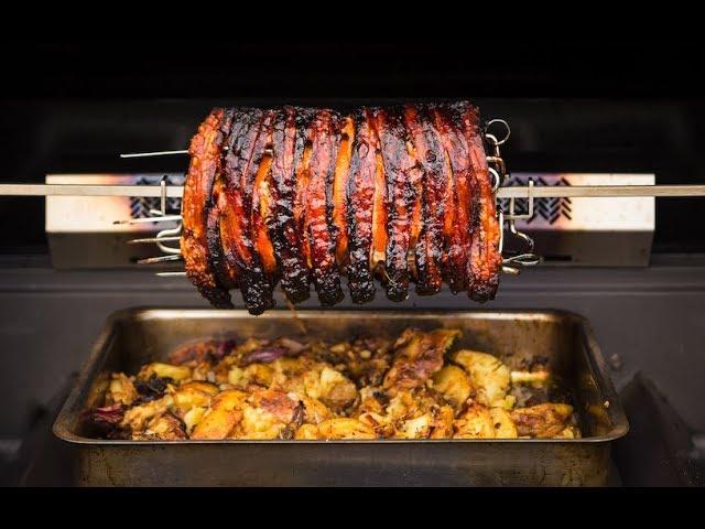 Genevieve Taylor's Pork Rotisserie on a Napoleon Gas Grill