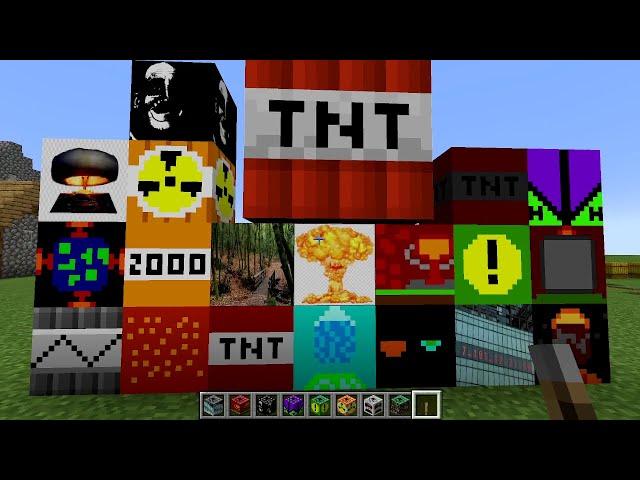 Minecraft: MEGA TNT MOD All Tier 3 Tnts (20+ TNT Explosions) in one video