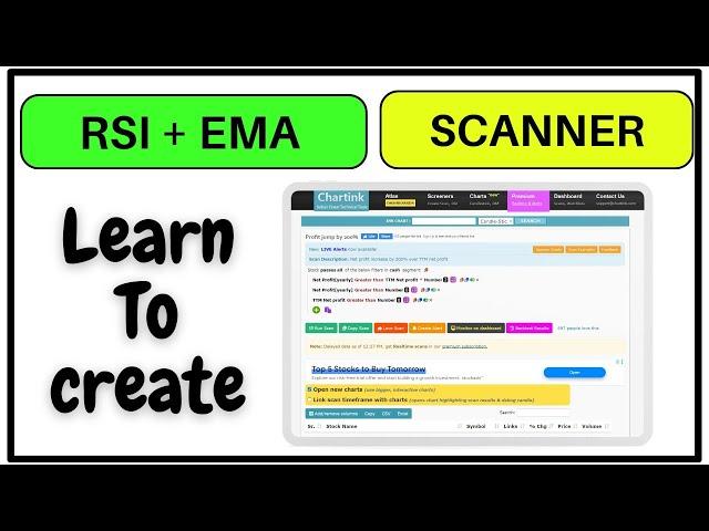 How to Create a Chartink Scanner | Step-by-Step Guide.