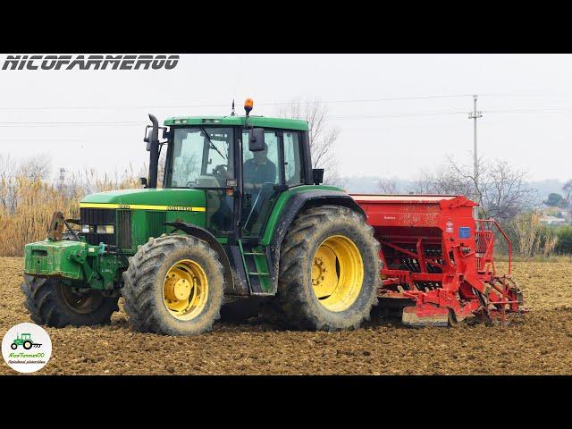 JOHN DEERE 6910 + KUHN HR303 + KUHN INTEGRA 3000 | SEMINA PISELLI 2k24 | AGROMECCANICA POMANTE