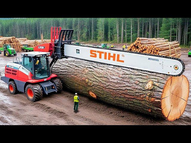 Extreme Dangerous Fastest Big Chainsaw Cutting Tree Machines | Monster Stump Removal Excavator #19