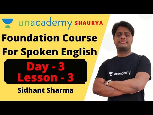 Foundation Course For Spoken English - Lesson 3 | Improve Spoken English For SSB Interviews