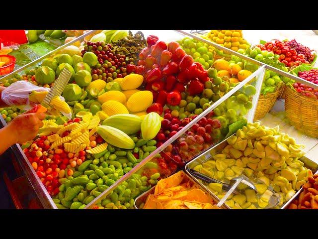 You have So Many Choices!! Around 30 Kinds of Fruits & 40 Kinds of Khmer Salt are in This One Stall!