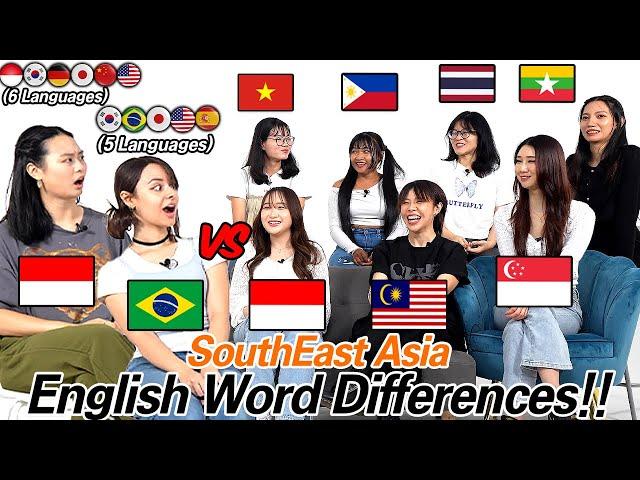 2 PolyGlots Are Shocked by English Word Differences Between 6 South East Asian Countries!!