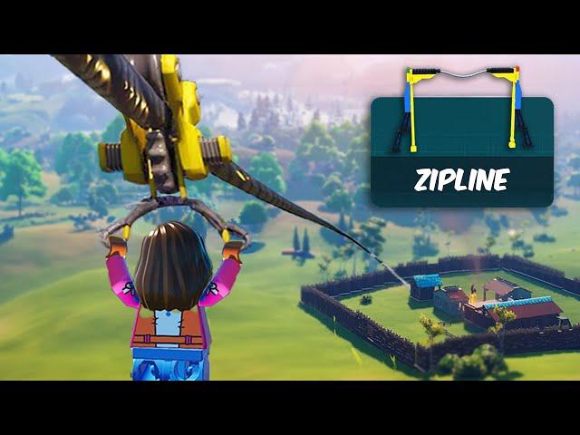 HOW to make a ZIPLINE in LEGO Fortnite...