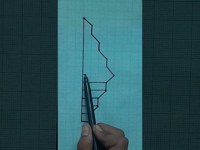 3D Stairs Drawing | Optical Illusion #3ddrawing #shorts #adventure
