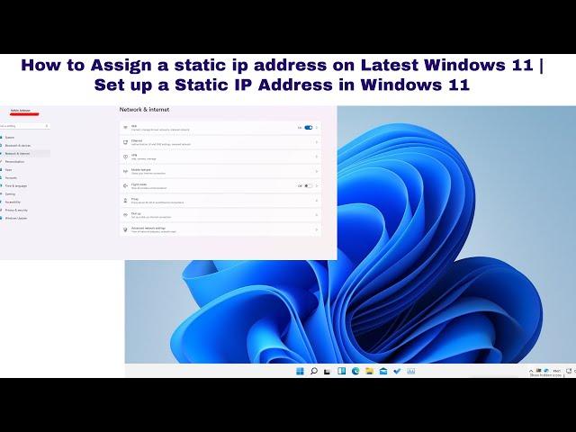 How to configure static ip address on Latest Windows 11 | Setting up a Static IP in Windows 11