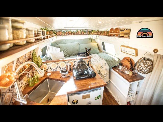 Her Bohemian Camper Van Tiny House - Solo Female Van Life On The Road