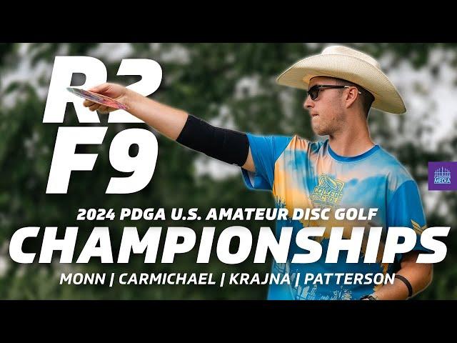 2024 PDGA U.S. Amateur Disc Golf Championship | R2F9 | Monn, Carmichael, Krajna, Patterson