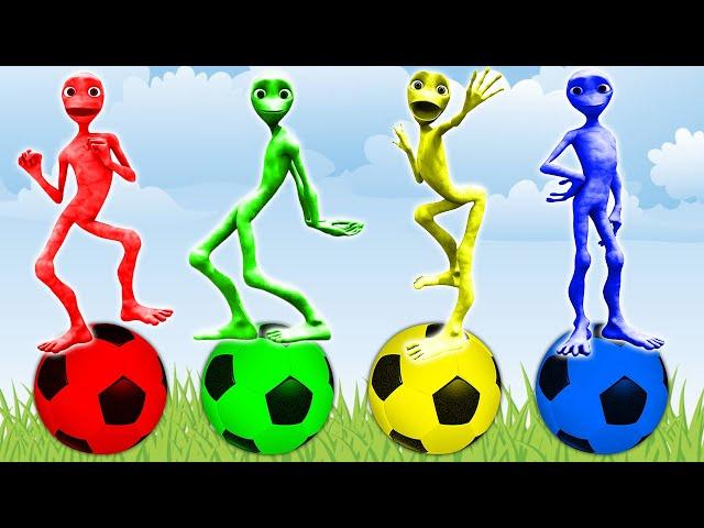 dame tu cosita - puzzle - wrong heads top superheroes - green - alien - dance