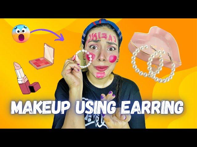 Makeup using Earring#randomchallenge #challenge #makeup #makeupchallenge #missgarg #funny #fun