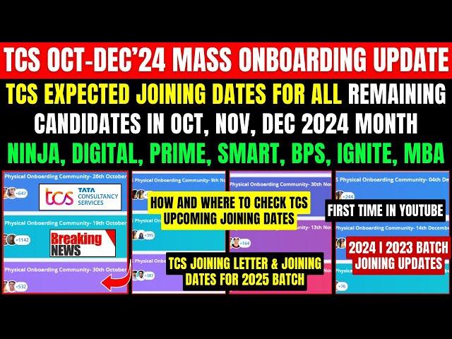 TCS OCT-DEC QUARTER ONBOARDING UPDATE | TCS NEW DOJ | PENDING JOINING | TCS DOJ FOR 2025, 2024 BATCH