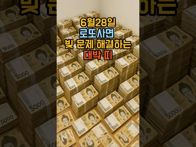 6월28일 로또사면 빚 문제 해결하는 대박 띠 #로또 #운세 #띠별운세