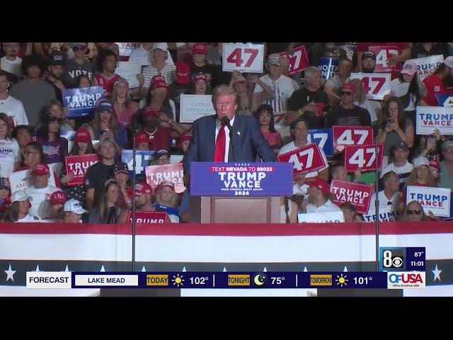 Former President Trump visits Las Vegas for campaign rally