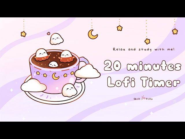 20 minutes -Relax & study with me Lofi | Ghosts in a cup #timer #20minutetimer #lofi #relaxing #calm