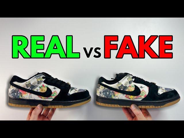 REAL VS FAKE! NIKE X SUPREME SB DUNK LOW RAMMELLZEE SNEAKER COMPARISON!