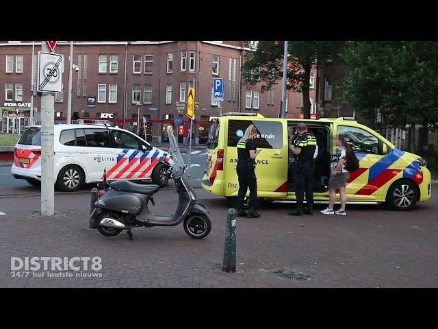 Scooterrijdster gewond na aanrijding, tegenpartij doorgereden Hobbemaplein Den Haag