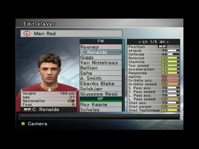 PES 5 (Winning Eleven 9) Messi, Ronaldo, Ronaldinho Stats (PES Memories)