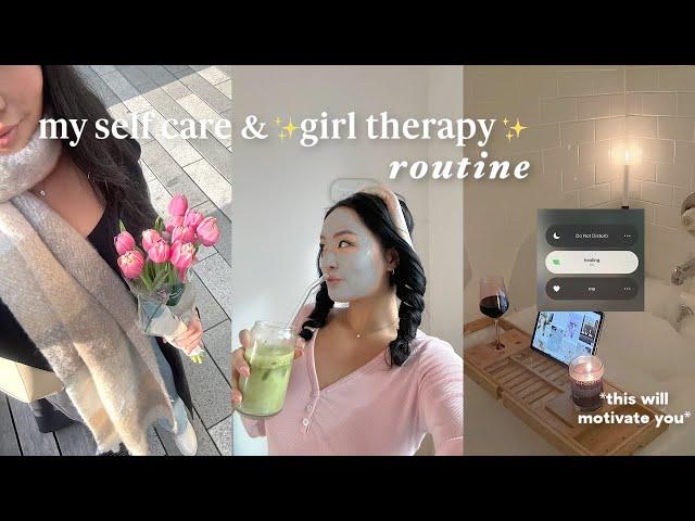 MY SELF CARE ROUTINE: girl therapy hacks, hair & skincare, everything shower, pilates, & journaling!