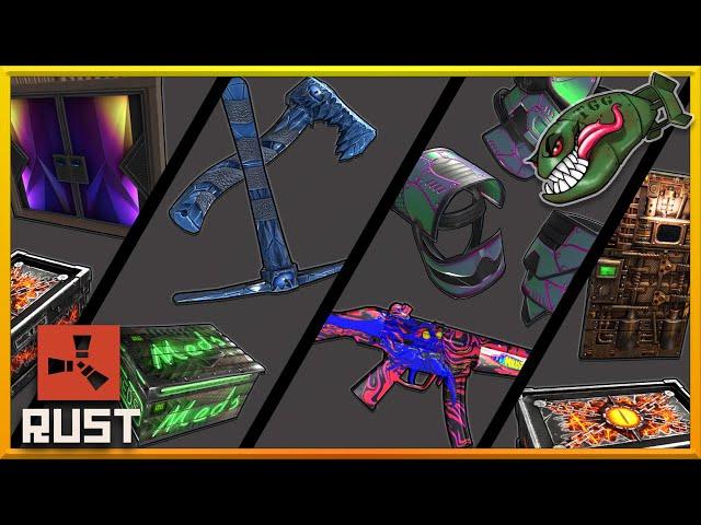 Rust Skins | Chameleon Roadsign Armor, Ice Eye Metal Tools, Neon Small Meds Storage #376