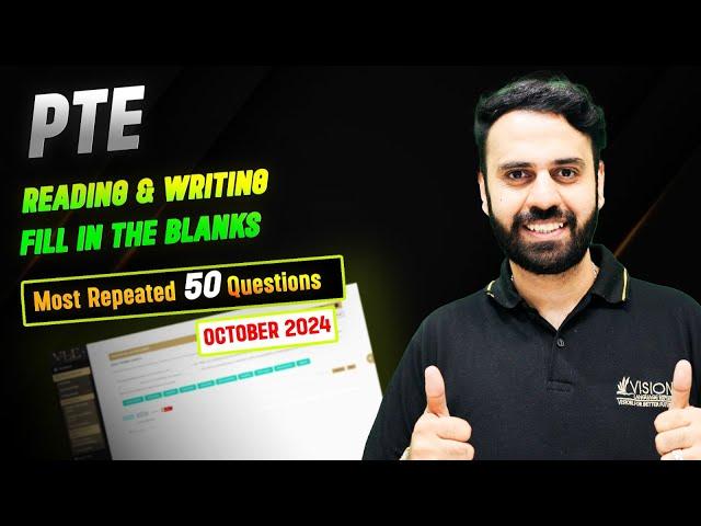 PTE Reading and Writing Fill in the Blanks | Real Exam Predictions October 2024 | VLE