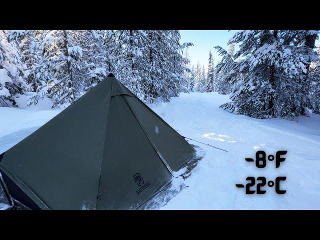 Winter Hot Tent Camping In Subzero Temperature