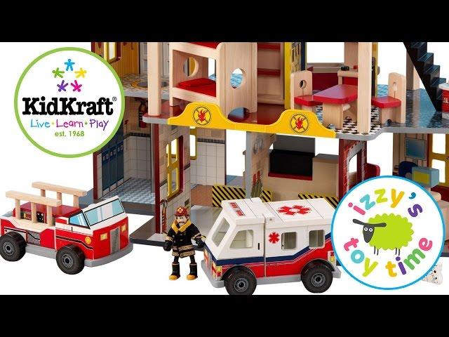 KidKraft Fire Station Playset with Hot Wheels and Fire Trucks | Toy Cars