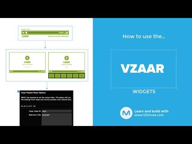 Vzaar Widget for Adobe Muse, from http://www.123muse.com